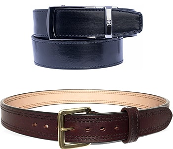 Gun belts are made thicker, stiffer, and tougher than normal belts. They bear the weight of a pistol with ease.